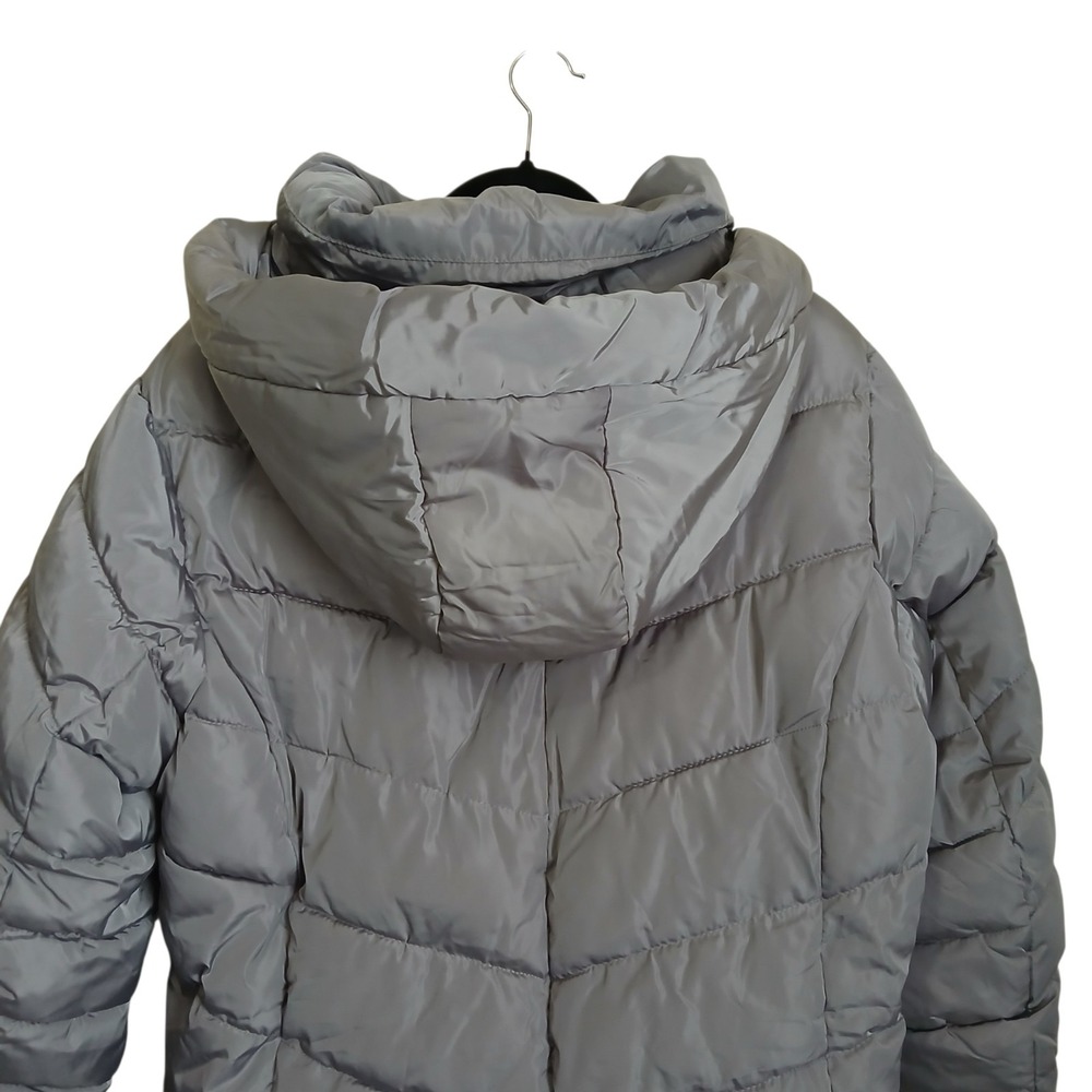 Steve Madden Gray Puffer Coat Womens Plus Size 2X Long Quilted Winter Jacket - Picture 9 of 16